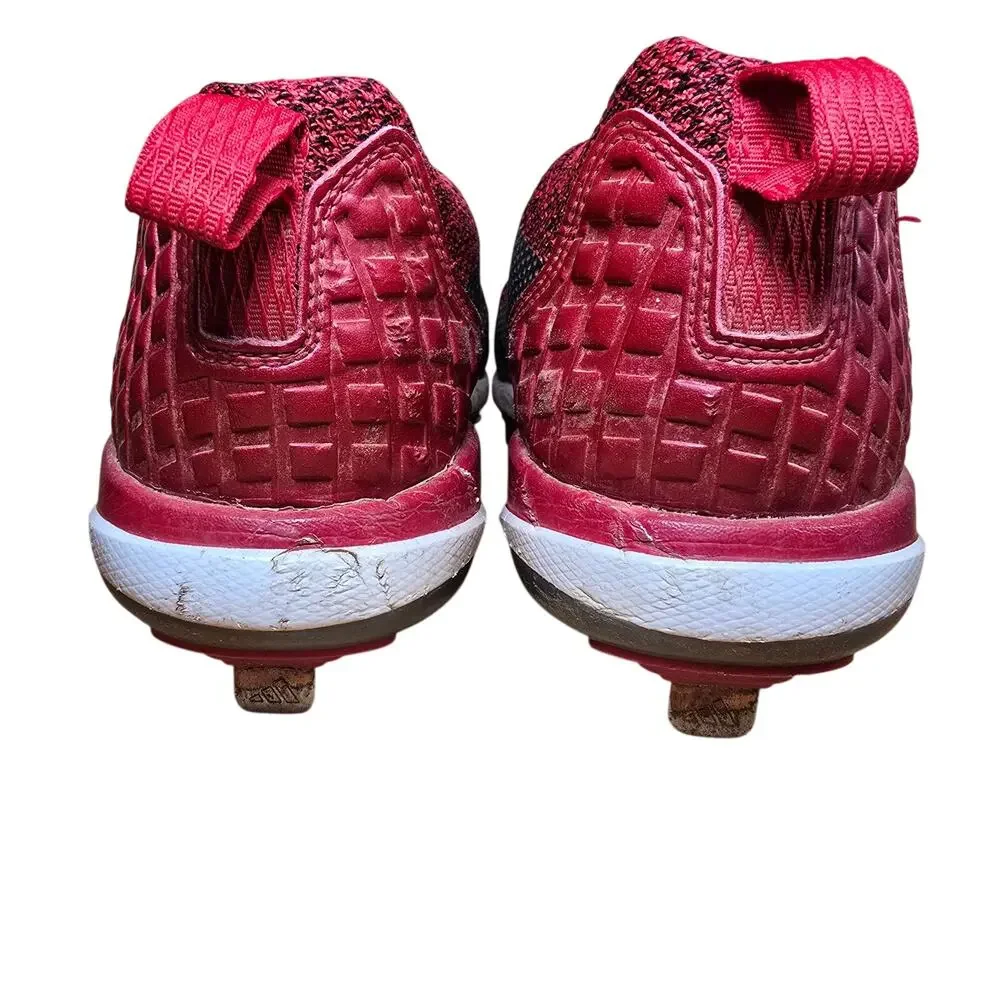 Adidas Metal Baseball Cleats Mens Size 8 Womens 9.5 Red with Silver Stripes
